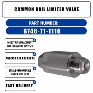 6746-7-1220 Common Rail Limiter Valve For Komatsu PC350-10 PC360-10