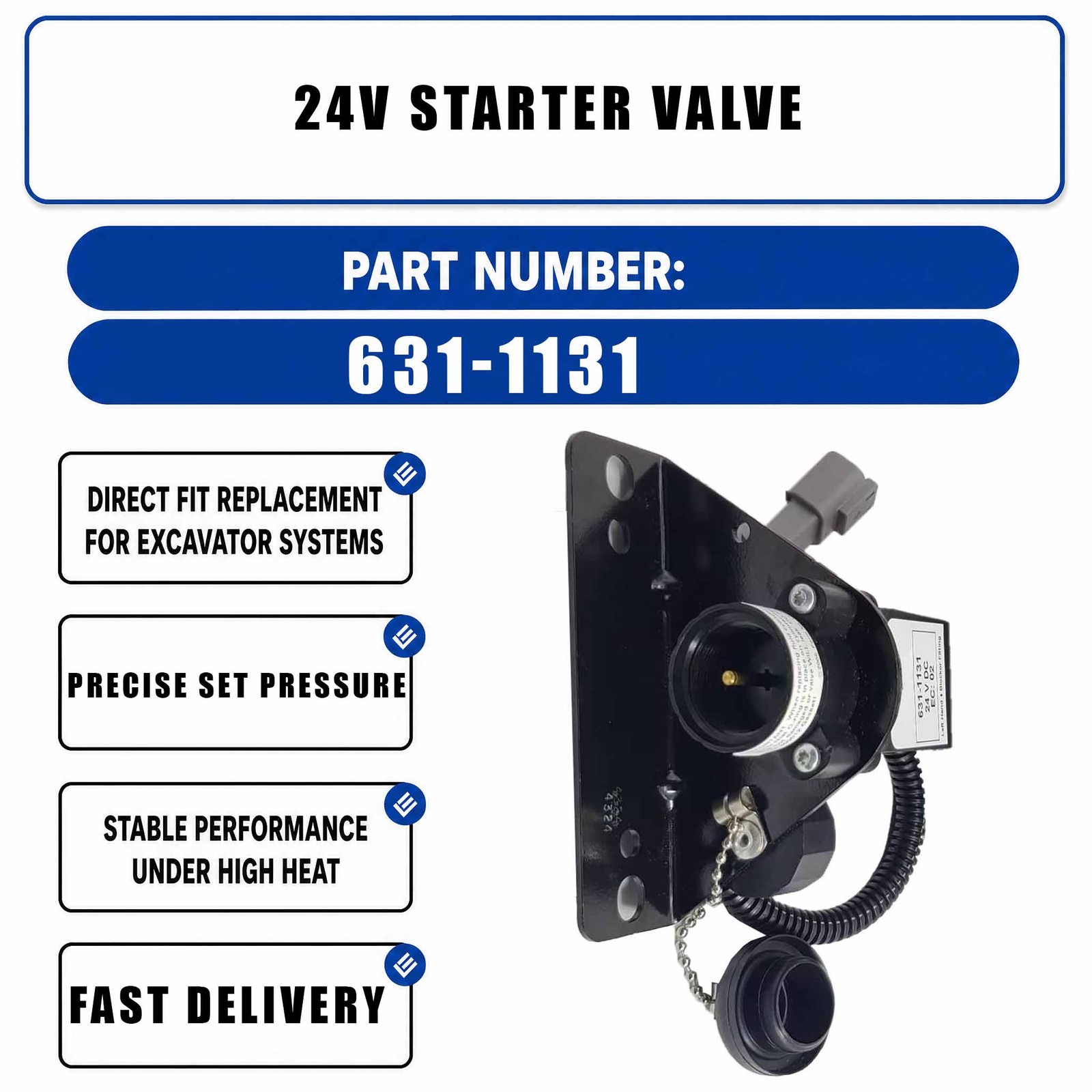 631-1131 24V Starter Valve 631-1131 For Caterpillar CAT 825 825K 815K 815
