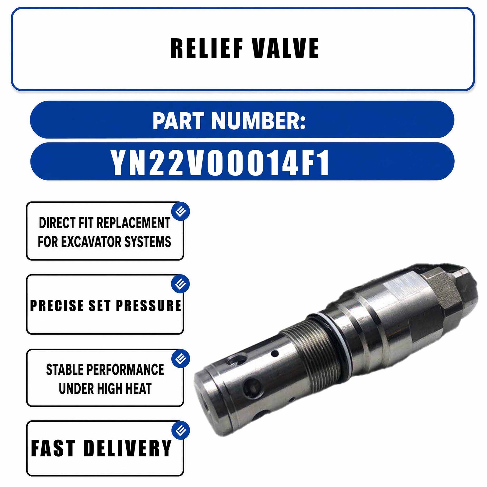 Relief Valve KZ000767 For Kato HD1430-3 Crawler Excavators