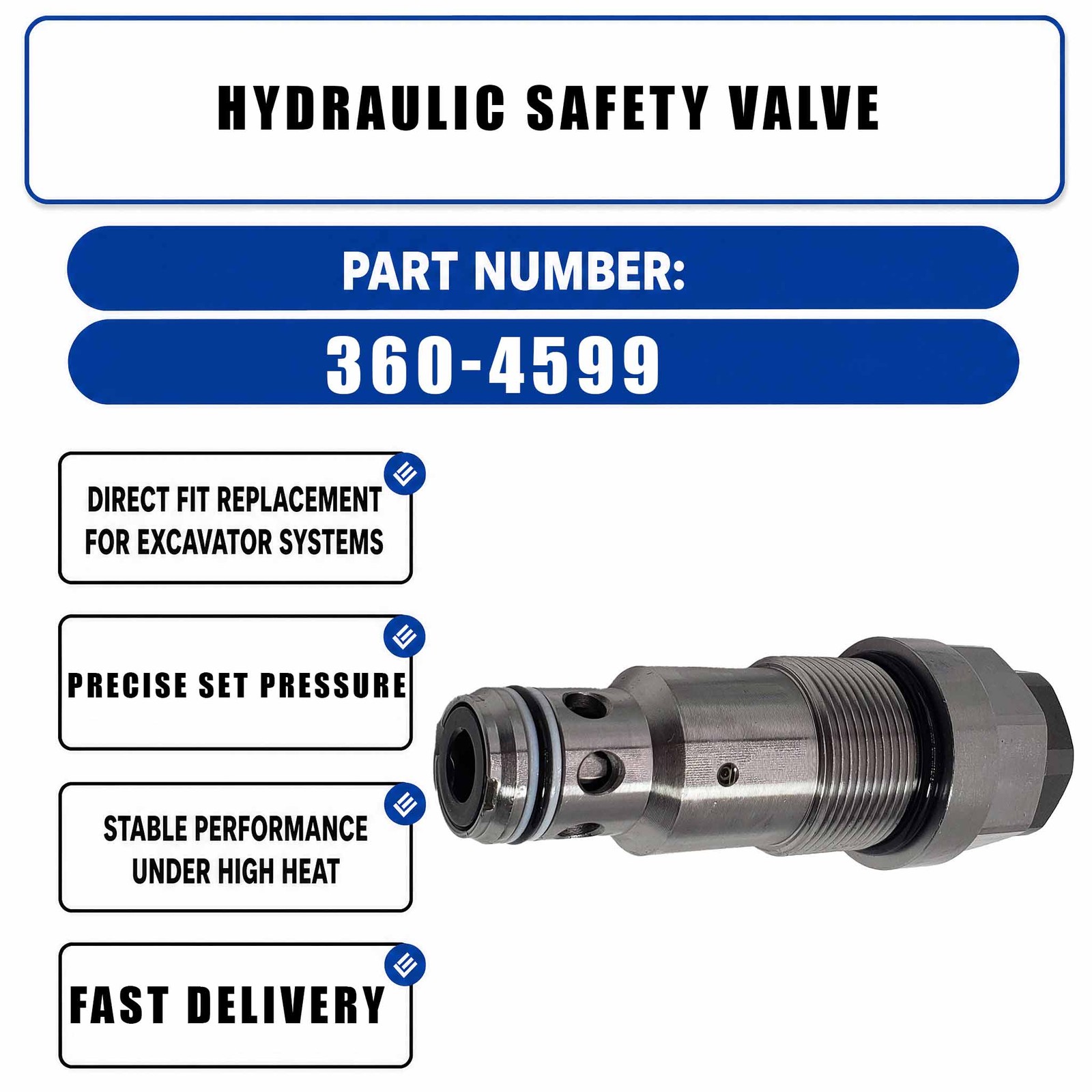 360-4599 Hydraulic safety valve For Caterpillar CAT 330D MH 328D LCR 329D LN