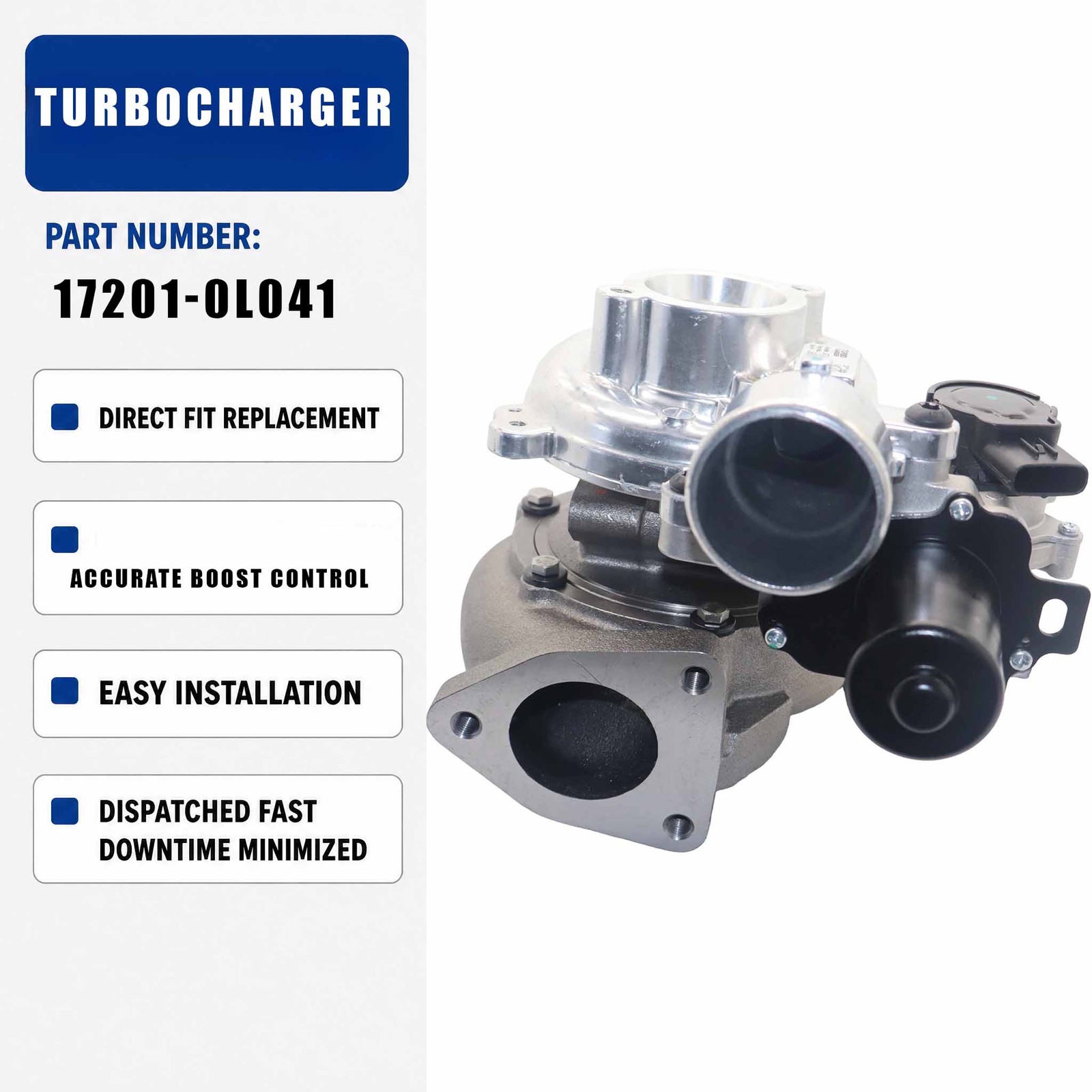 Turbocharger 1720130110 For TOYOTA HILUX III Pick‑up Chassis Code TGN1_ GGN2_