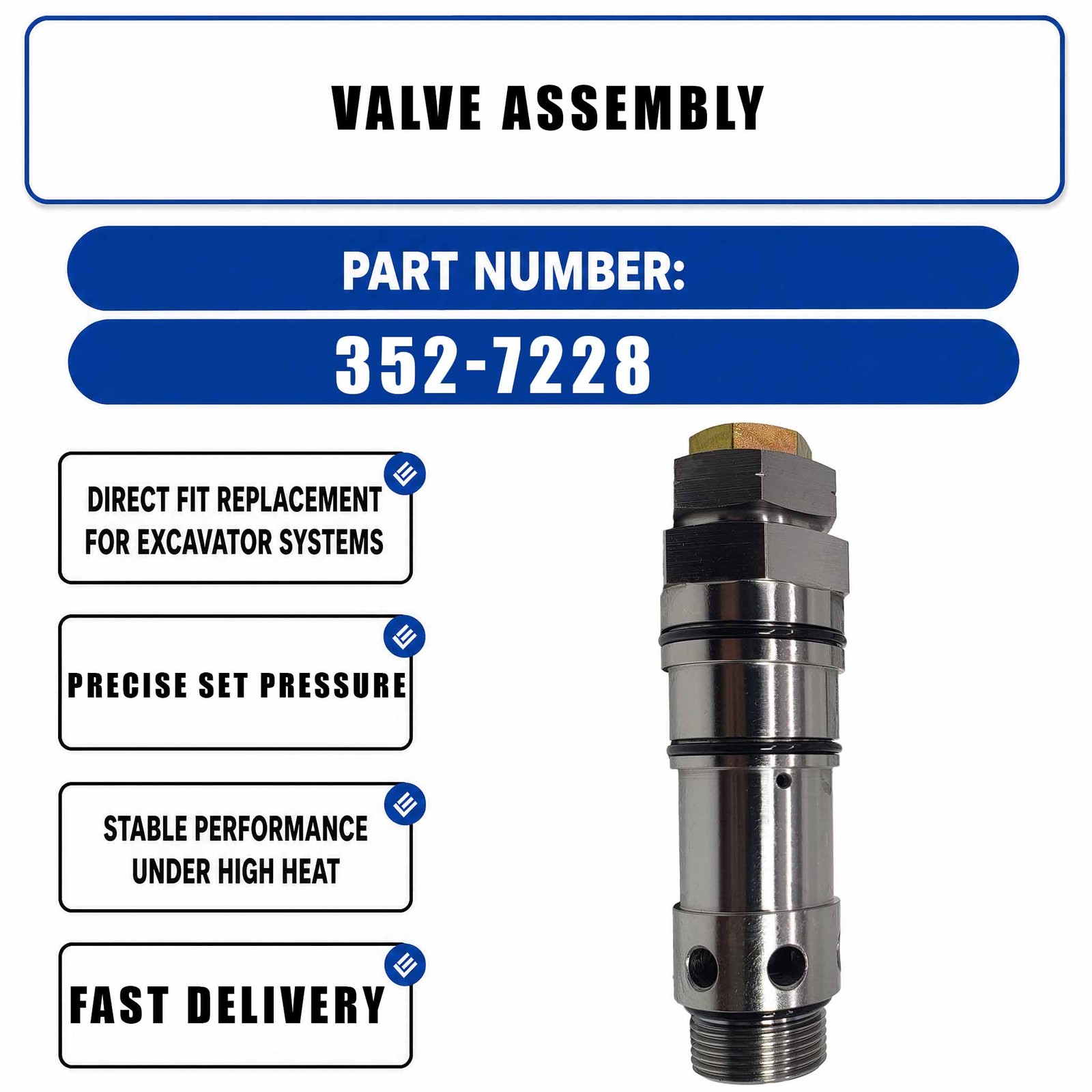 352-7228 valve assembly For Caterpillar CAT W345C MH W345B II Wheeled Excavators