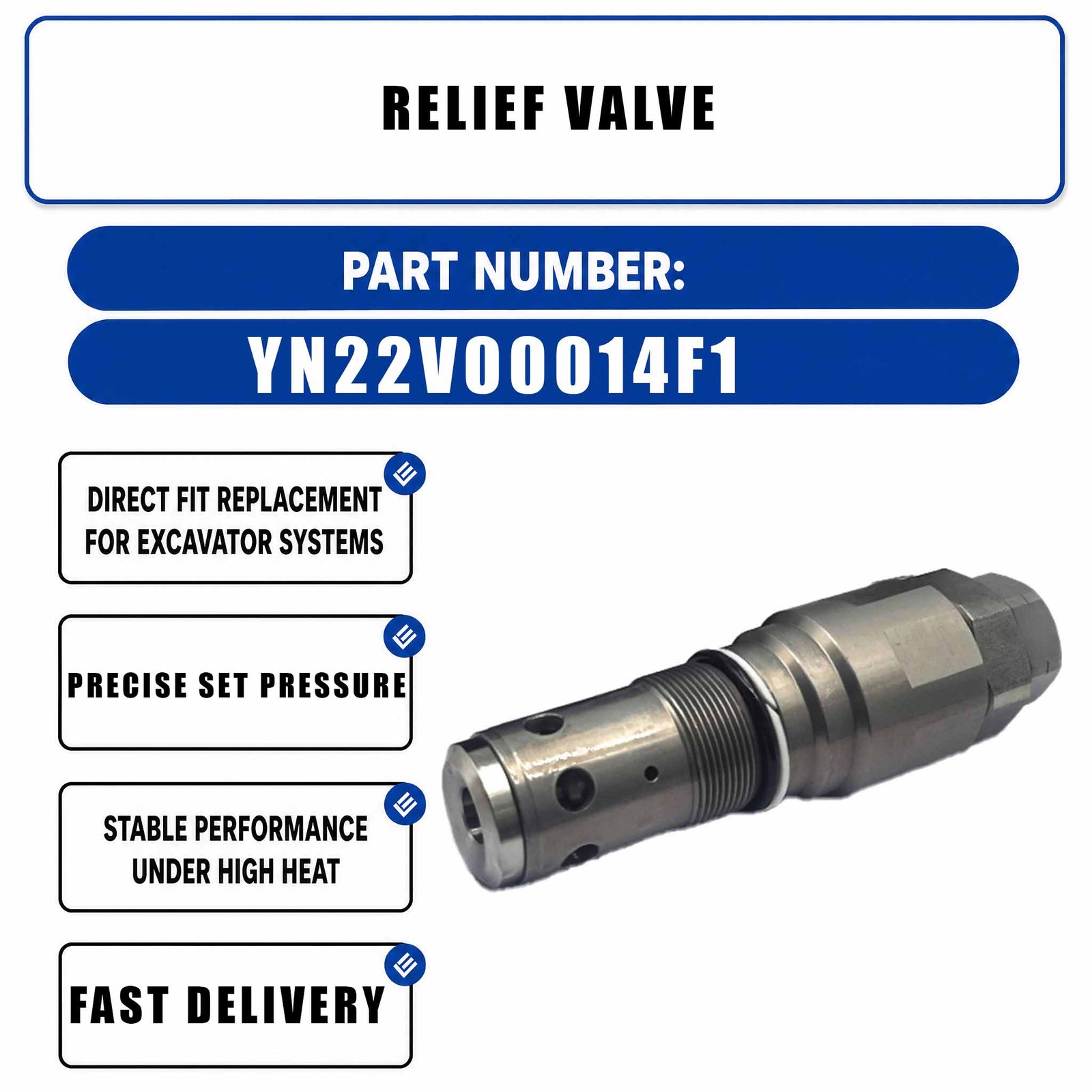 Relief Valve 177-2549 HM-E10025 14785 For Volvo EC290 Swing Main Valve