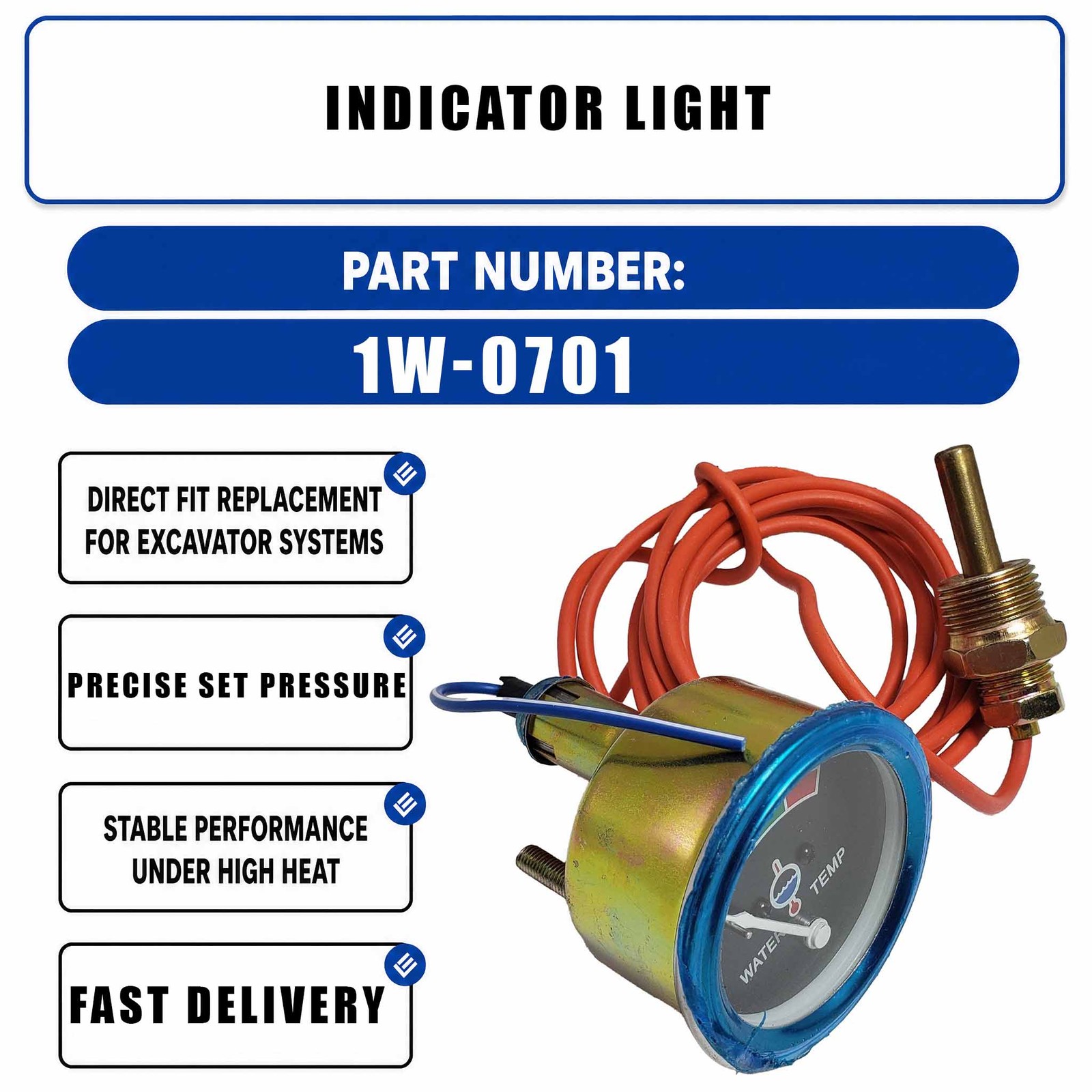 Indicator light 1W-0701 For Caterpillar CAT D3B D3C D7G D4B D6D D8K D4C D6E