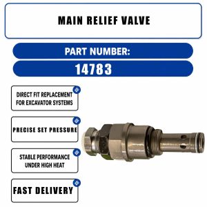 Main Relief Valve 14783 For Komatsu PC200-7 PC220-8 PC270-7 PC300 PC360-7
