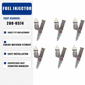 6PCS Fuel Injector Assembly 280-0574 For Caterpillar CAT C15 Engine