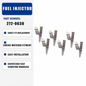 6PCS Fuel Injector Assembly 272-0630 For Caterpillar CAT C18 C15 Engine