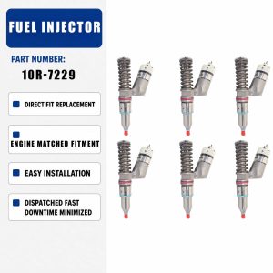 6PCS Fuel Injector Assembly 10R-7229 For Caterpillar CAT C18 C15 Engine