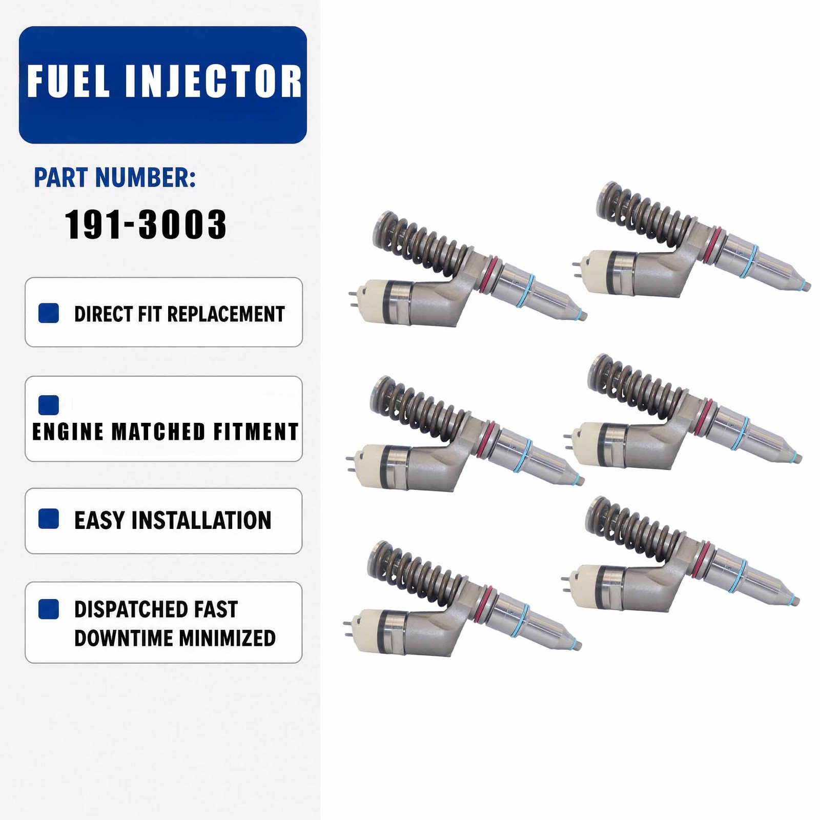 6PCS Fuel Injector 10R-0957 For Caterpillar CAT C-15 3406E Truck Engine