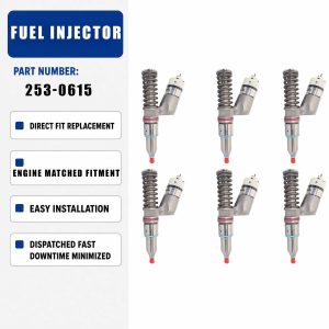 253-0615 6PCS Fuel Injector Assembly For Caterpillar CAT RC7 Rotary Cutter