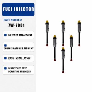 7W-7031 6PCS Fuel injector For Caterpillar CAT 3406B 3406C 3412C Marine Engines