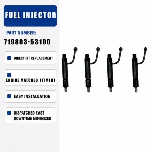 4PCS Fuel Injector 719803-53100 For Yanmar Engine 3D82AE 3TNV82A-BSDB