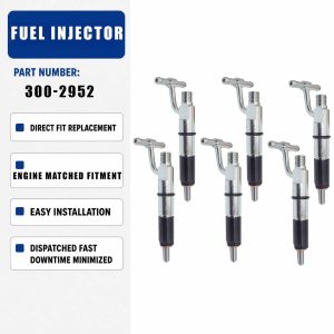 6PCS Fuel Injector 300-2952 For Caterpillar CAT 907H 908H 906H 908 906 Compact