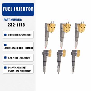 6PCS Fuel Injector 10R-1267 232-1171 232-1173 For Caterpillar CAT 631D 633D