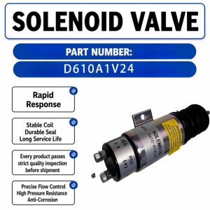 Stop Solenoid 24V D610-A1V12 For Kubota Engine D905