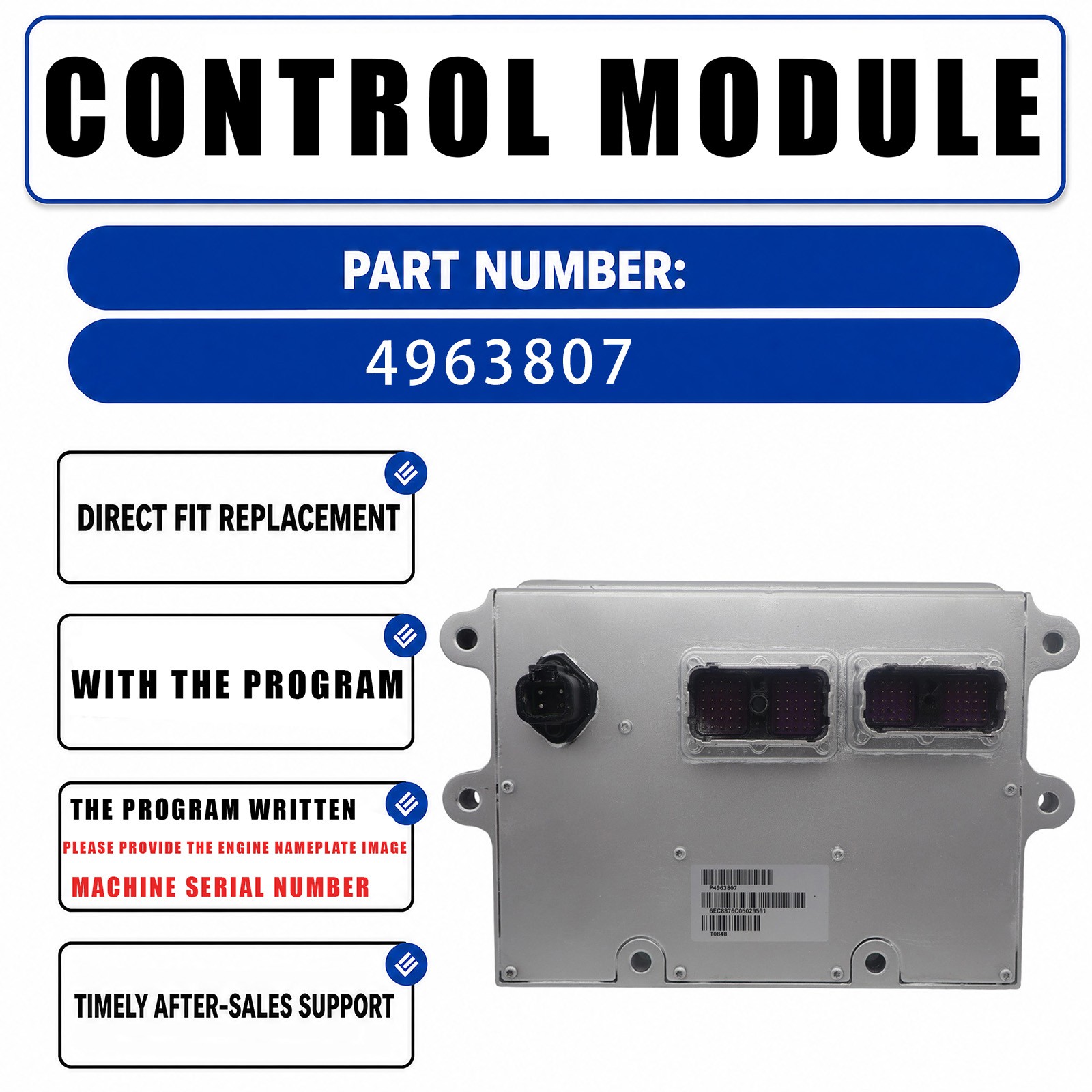 With Program Electronic Control Module ECM Computer Board 4963807 For Cummins