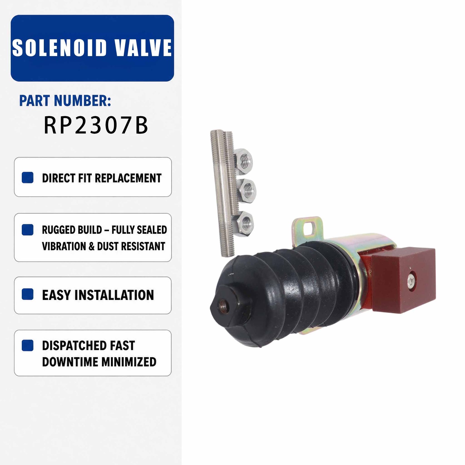 RP2307B Solenoid valve For Murphy 3-Terminals Parts of Diesel Engines