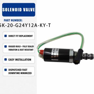 KWE5K-20-G24Y12A-KY-T Solenoid valve For Kobelco SK200-2 SK200-5 SK200-8 SK200-6