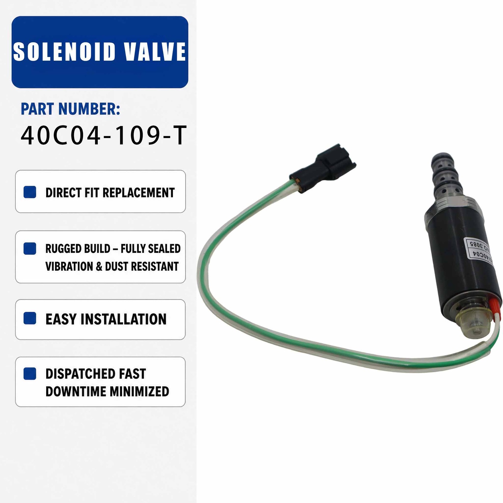 Solenoid valve 40C04-109-T For Volvo EC120 EC140 EC290 EC360 Engine parts