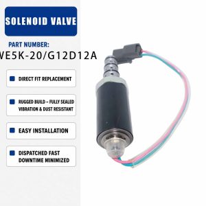 Solenoid valve 12V KWE5K-20-G12D12A For Kobelco Excavator SK25SR