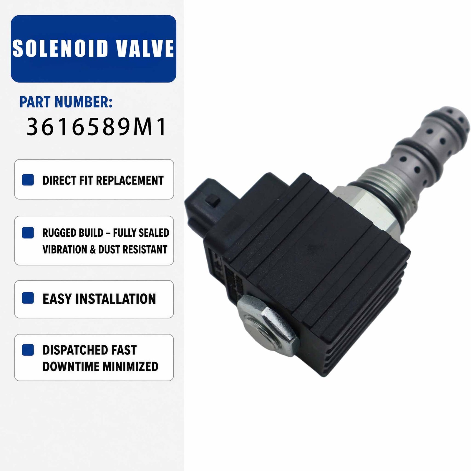 Solenoid valve 12V VTZ1029ME 3619760M91 3619764M1 For MASSEY FERGUSON 3600 4300