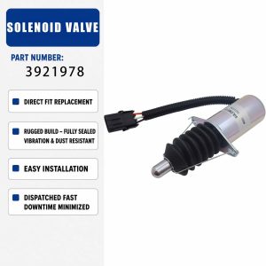 3921978 12V Solenoid valve Compatible with Cummins Engine 6CT 8.3L 6CTA 8.3L