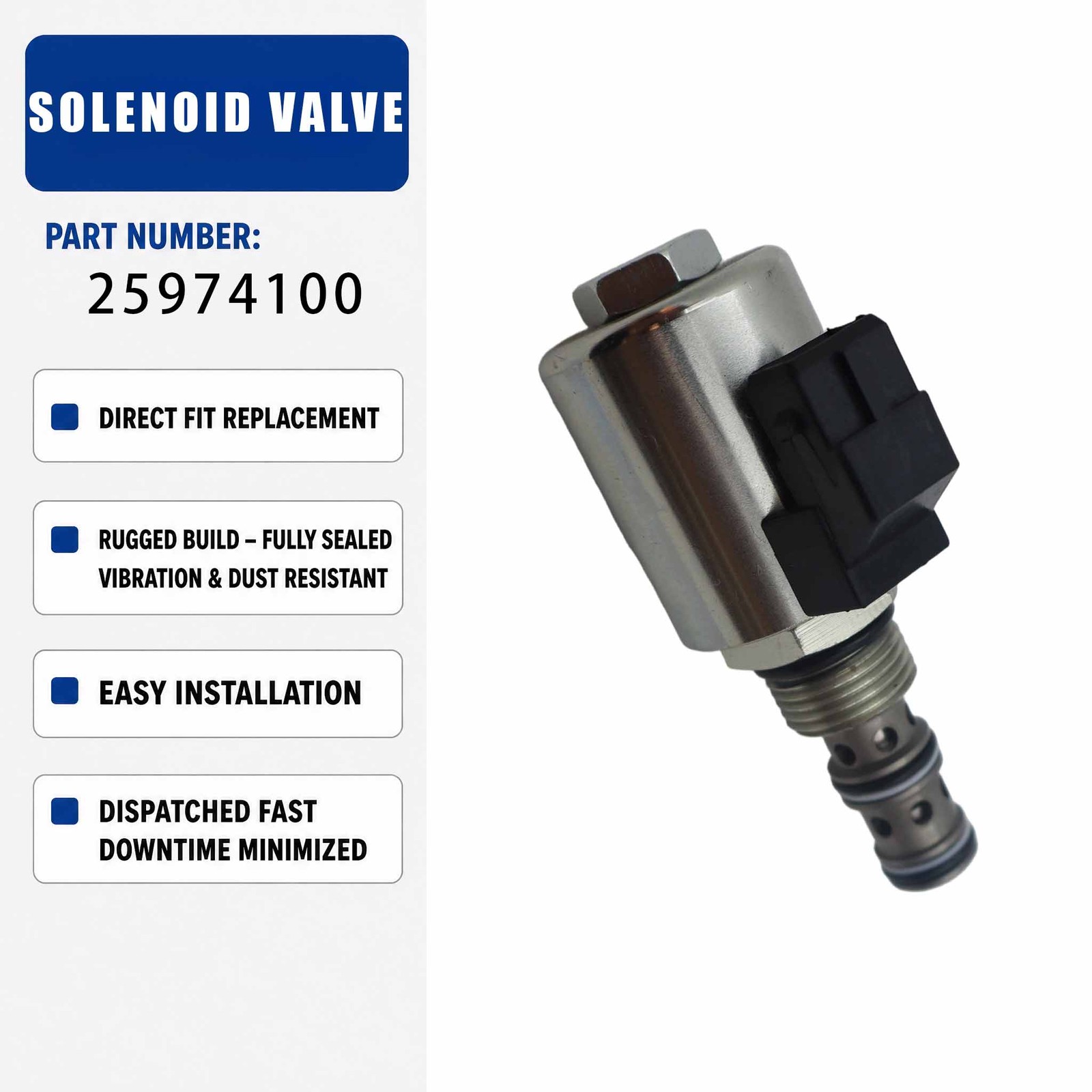 Solenoid valve 12V 25-974100 25105100 For JCB 530S XL 540 Super 540S XL 530