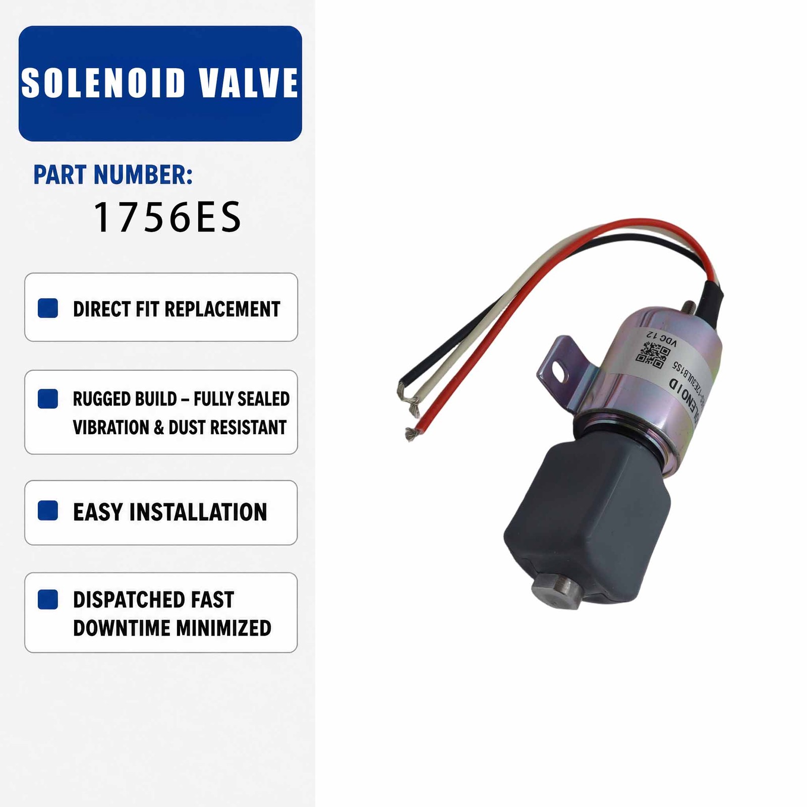 12V Solenoid valve 192196 For Miller Trailblazer 300D Welder