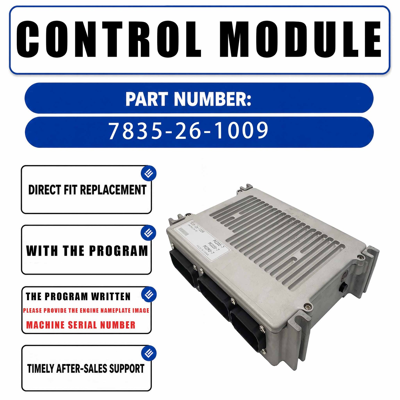 7835-26-1006 Excavator ECU Controller For Komatsu PC200-7 PC210-7 PC220-7