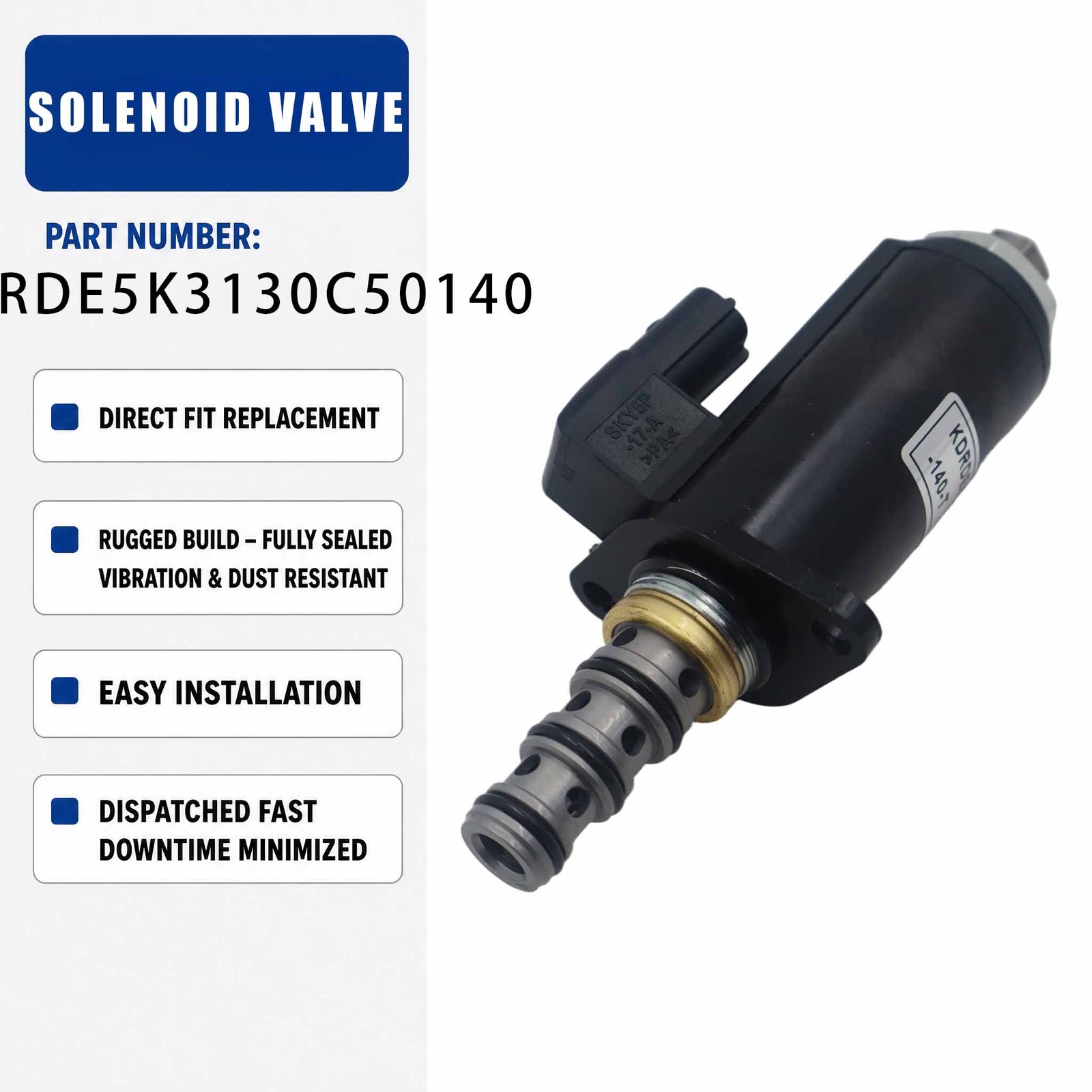 Solenoid valve KDRDE5K3130C50 For Sany SY215C-9 SY225C-9 SY235C-9