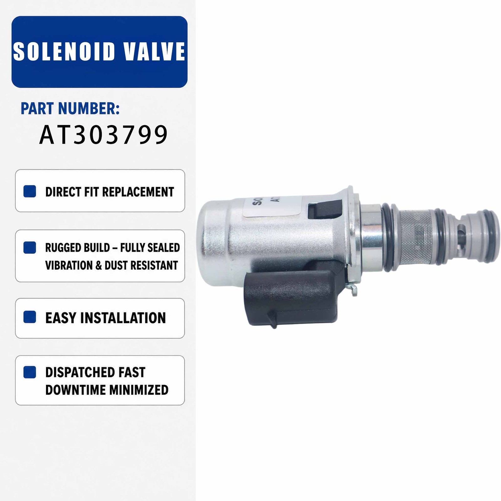 24V Solenoid valve AT303799 For 670D 670G 870D 410E 803M 870G 850J 624J 853M