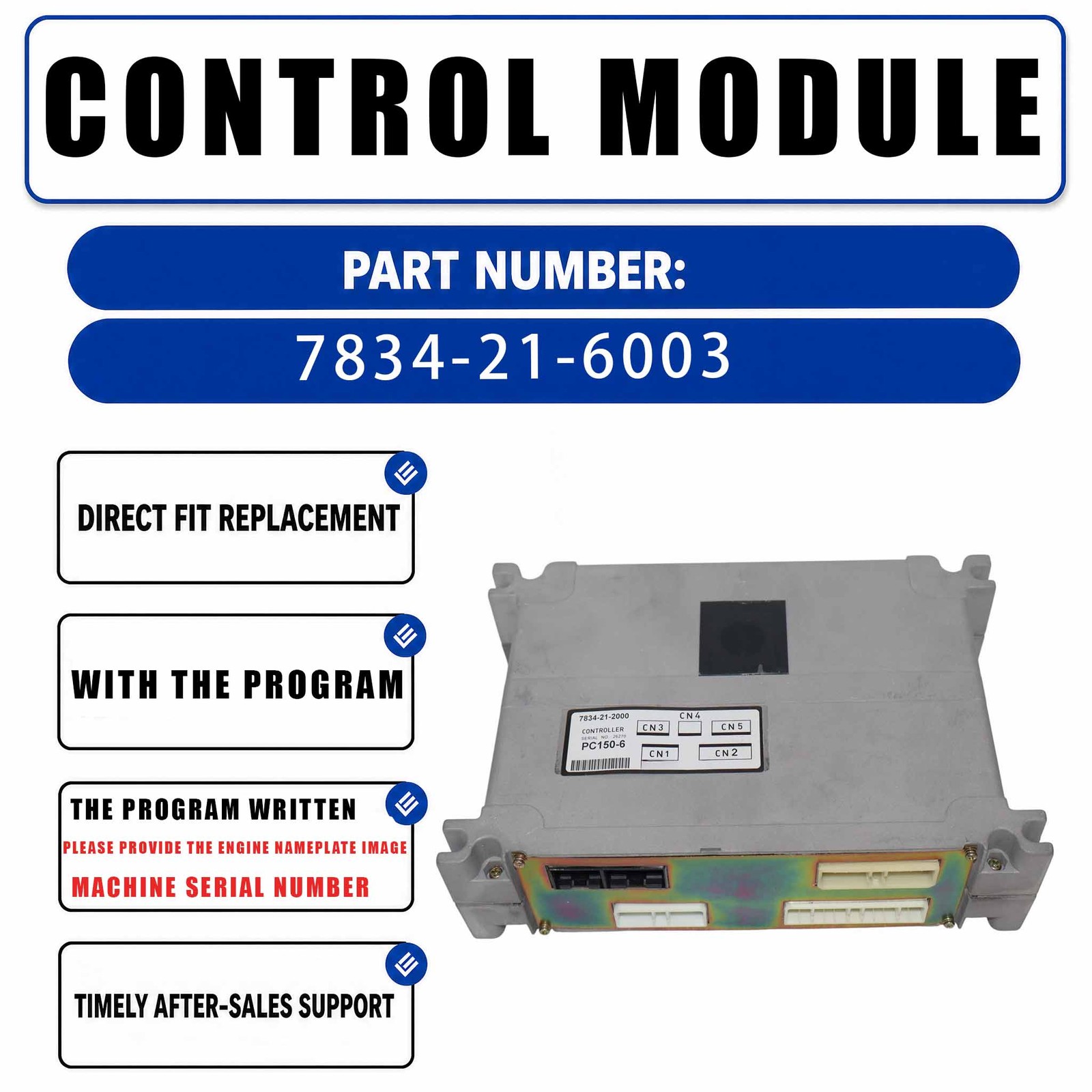 With Program Controller 7834-21-6003 For Komatsu PC100-6 PC120-6 PC130-6