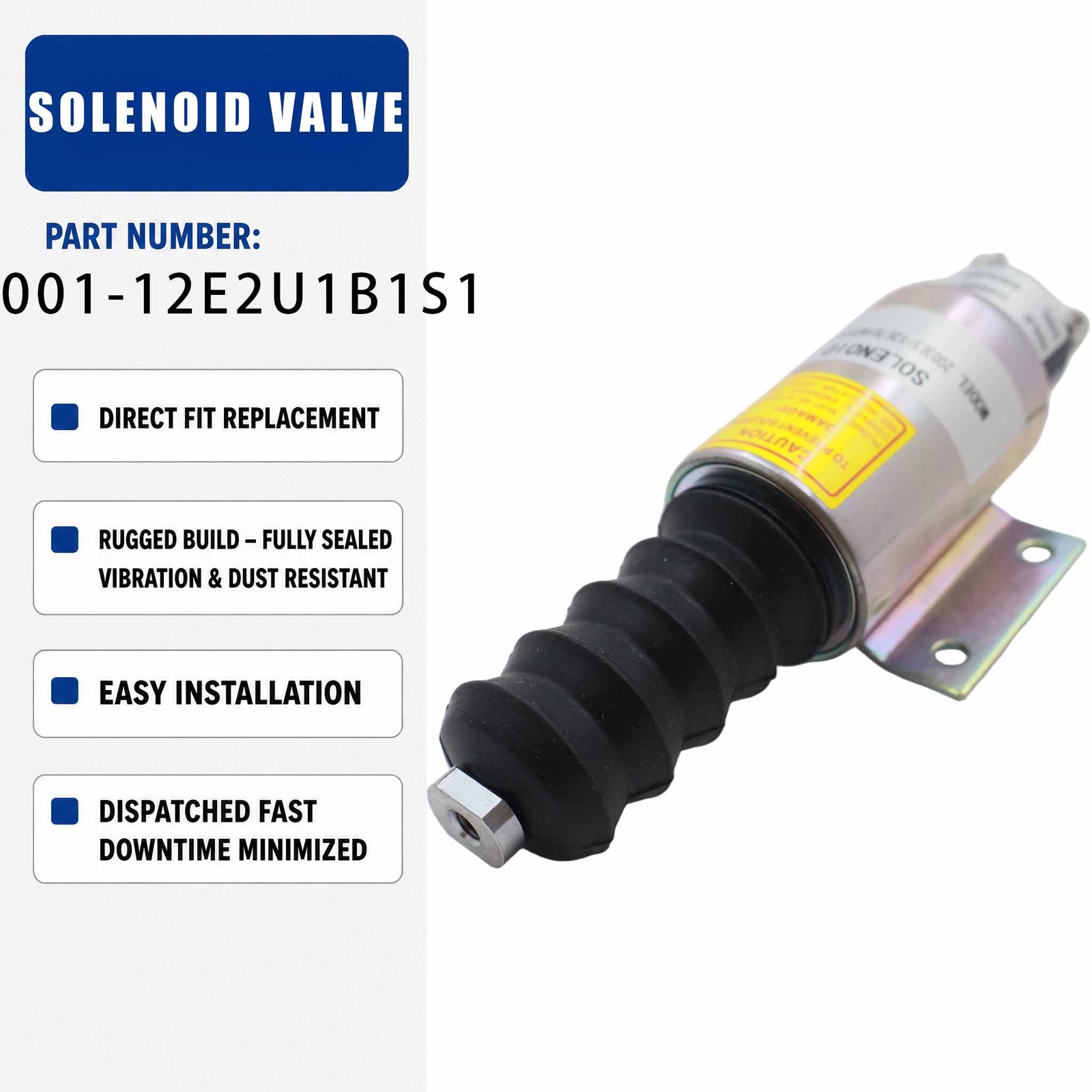 2001-12E2U1B2 12V Solenoid valve For Woodward Mitsubishi Mixer Truck Snorkel