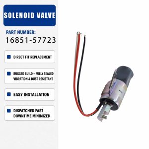 16851-57723 12V Solenoid valve For Kubota D722 D902 Z482