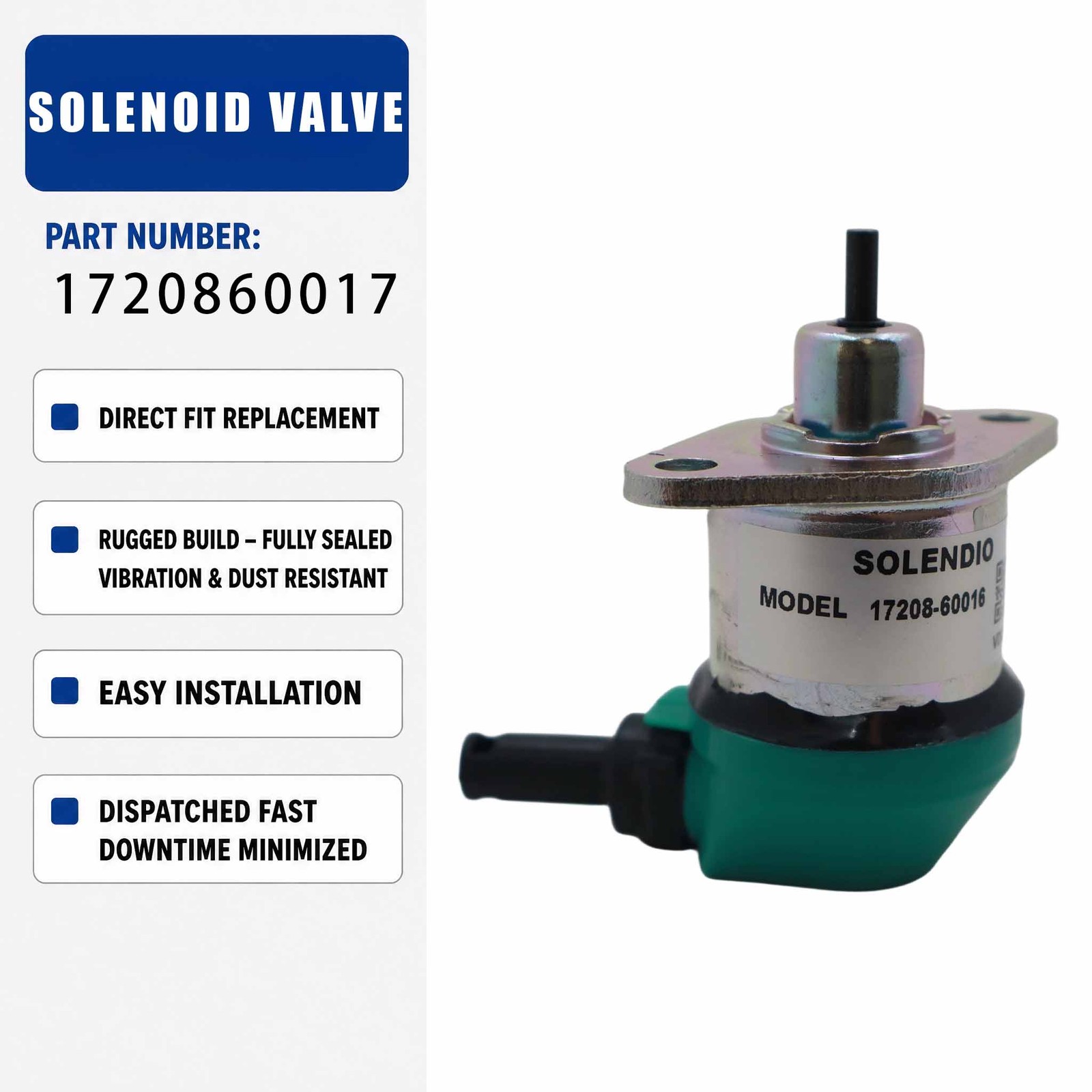 FZZ3083ME 12V Solenoid valve For Kubota V1505 V1305 D1005 D1105 D905