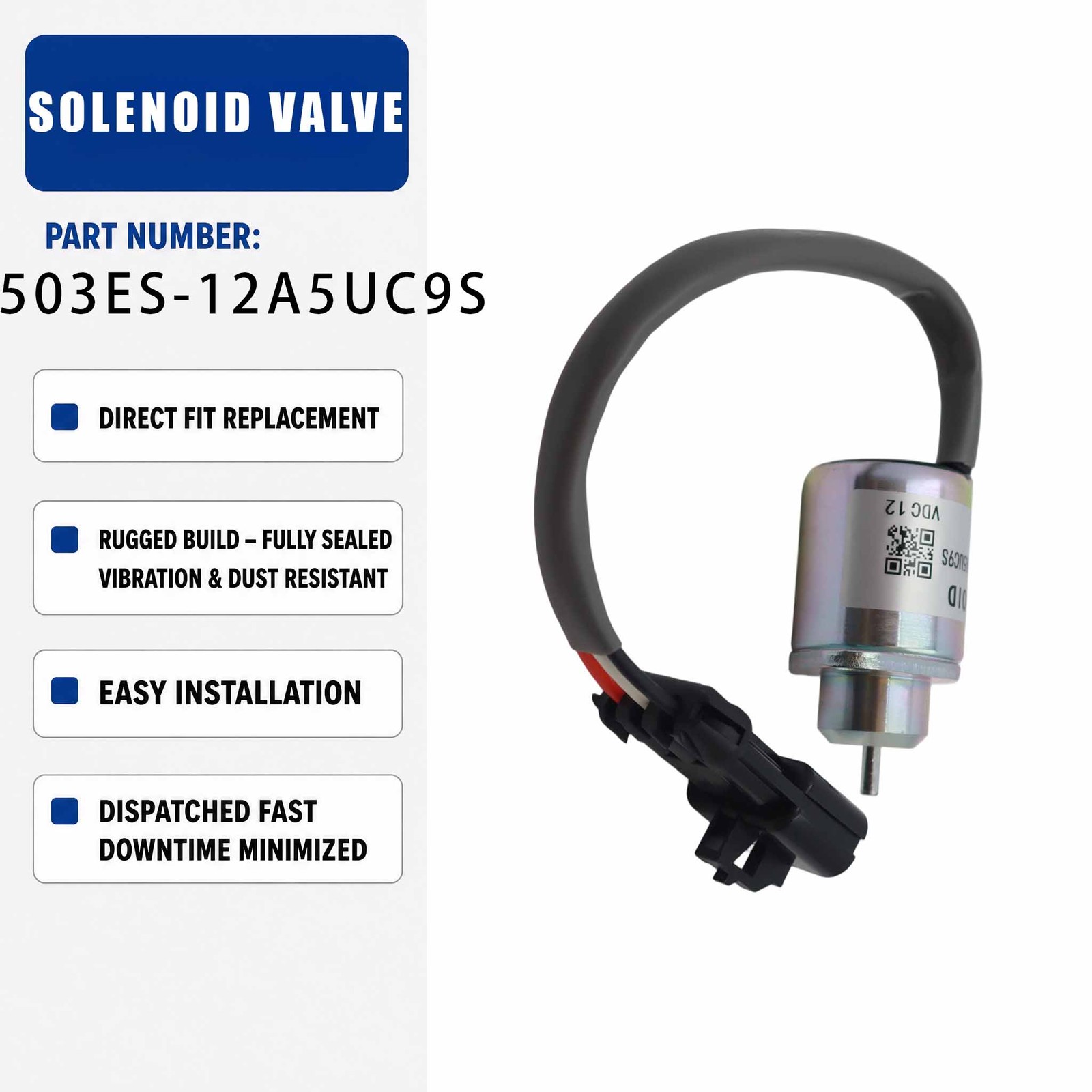 1503ES-12A5UC9S 12V Solenoid valve For Kubota V1505 D1105 Carrier Transicold