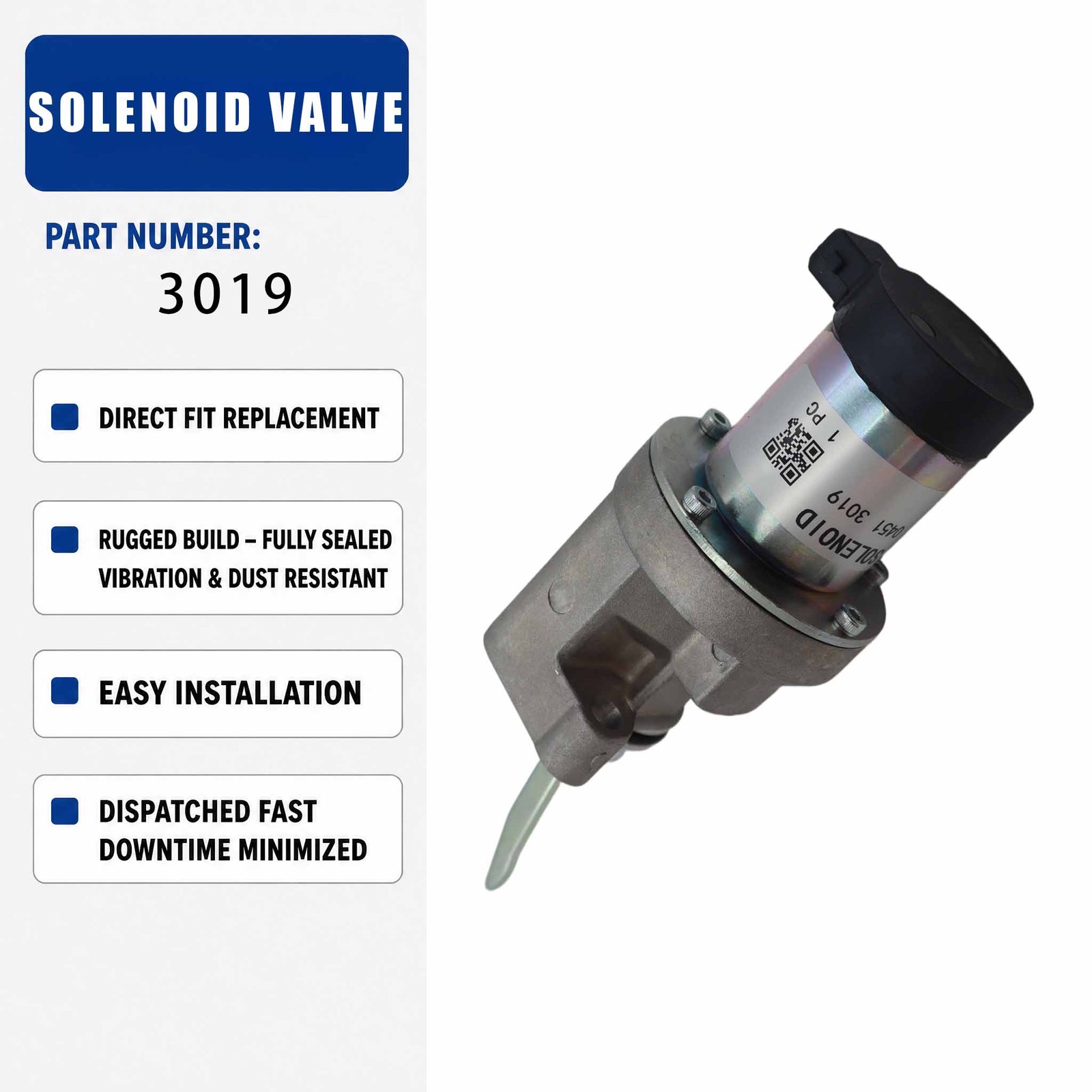 24V Solenoid valve 0451 3019 For Deutz D3L2011 F3L20 F2L2011 BF3L2011 Engine