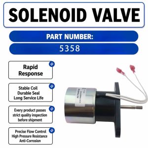 0306-5358 12V Solenoid valve For Cummins C33D5 C38D5 C30D6 C35D6 C110D5 X3.3