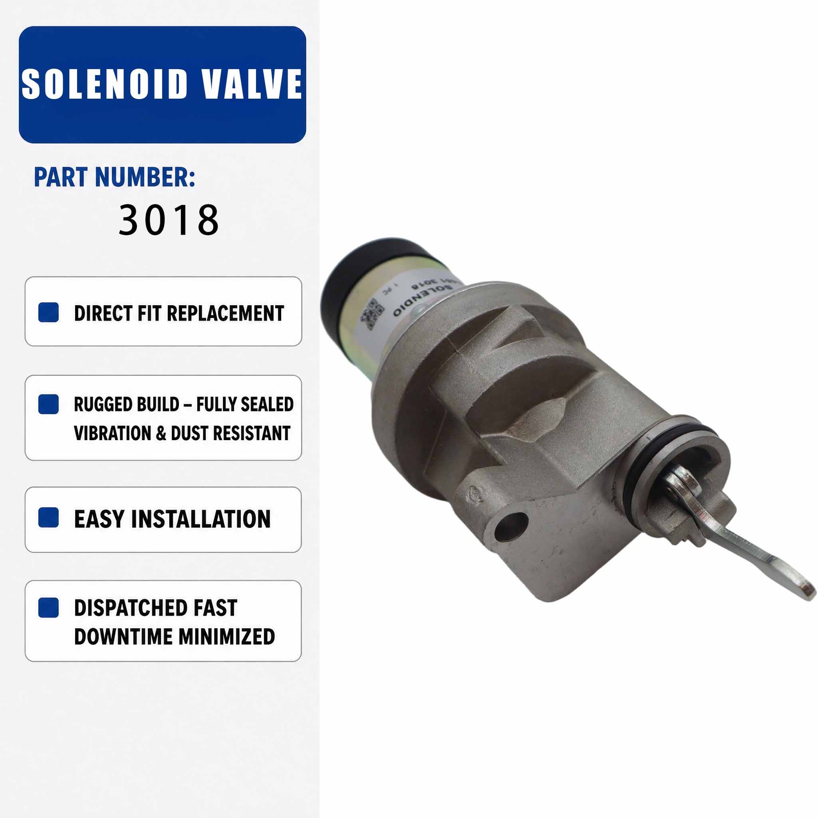 12V Solenoid valve 0451 3018 04513018 For Deutz BF4M2012 BF6M2012 Diesel 4.0L