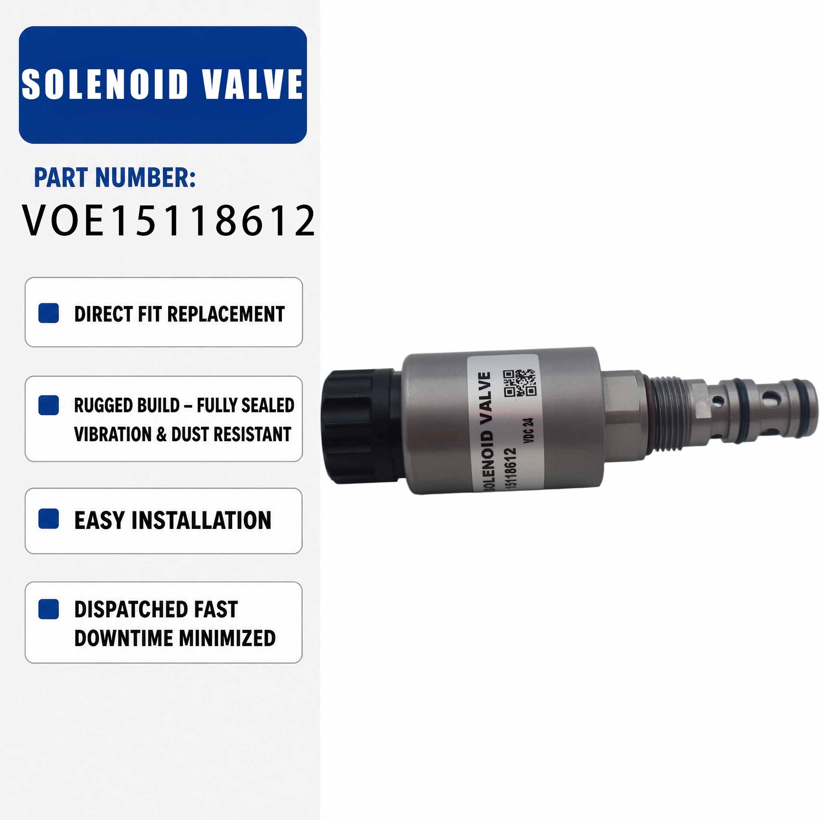 15118612 Solenoid valve 24V For VOLVO A25F A25F G A30F A30F G A35E A35E FS A35F