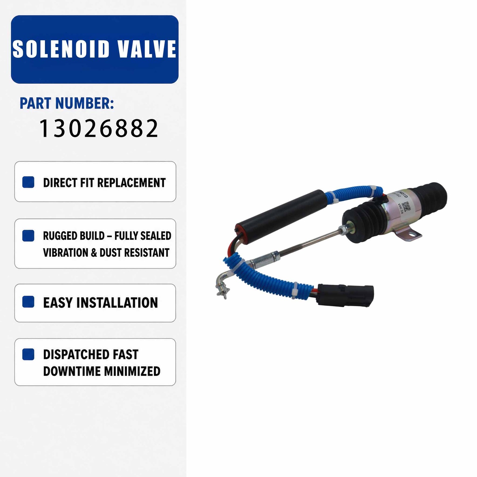 1306182 24V Solenoid valve For Weichai Electronic Parts Loading Excavator