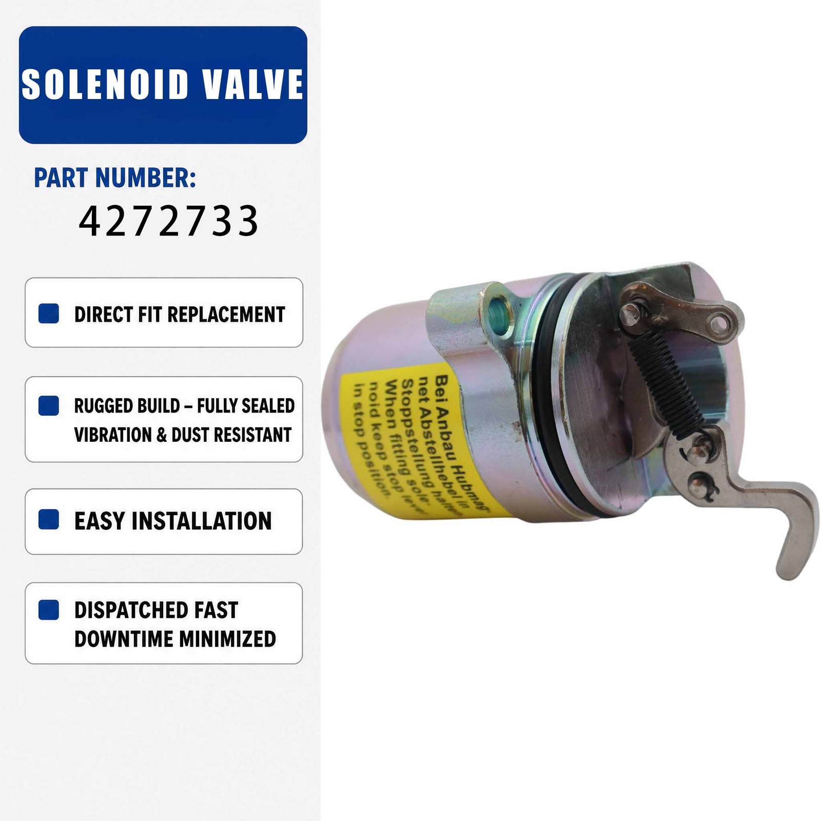 12V solenoid valve 4272733 For Bobcat 863 873