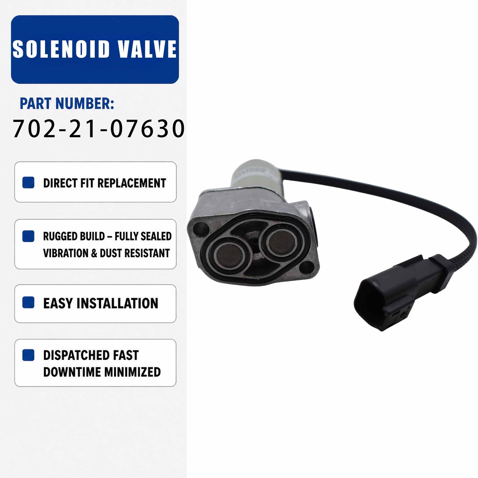 Solenoid valve 702-21-07620 For KOMATSU PC200-8 PC220-8 D65EX-15 D65EX-15EO