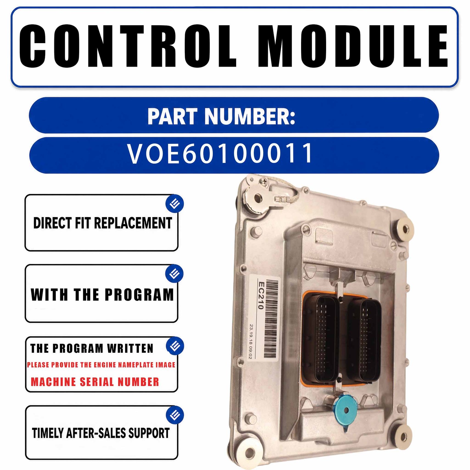 VOE60100011 Controller For Volvo EC140D EC160D EC180D EC220D EC235D EC250D