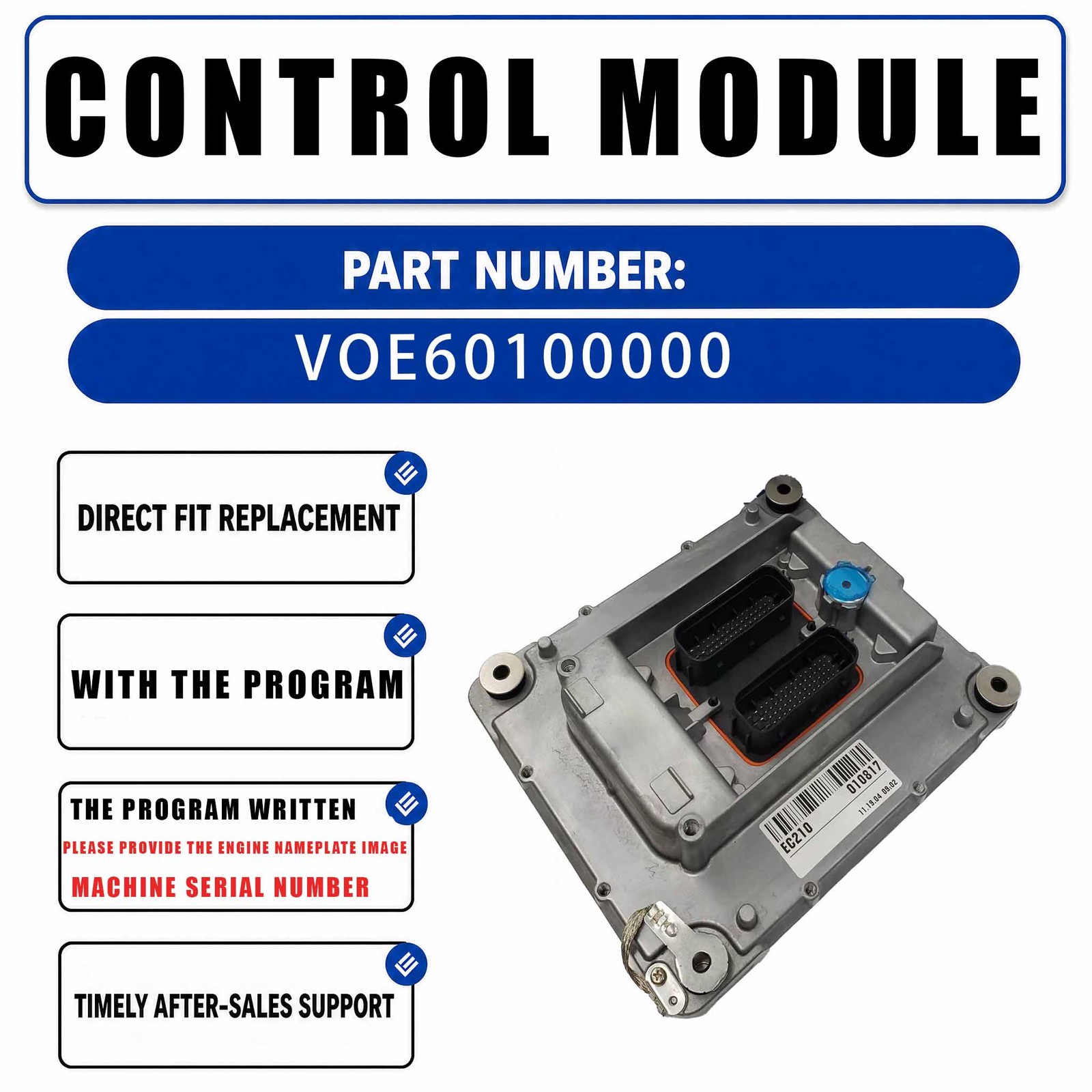 60100000 Excavator ECU Controller For Volvo Excavator EC210 EC210B EC210BLC