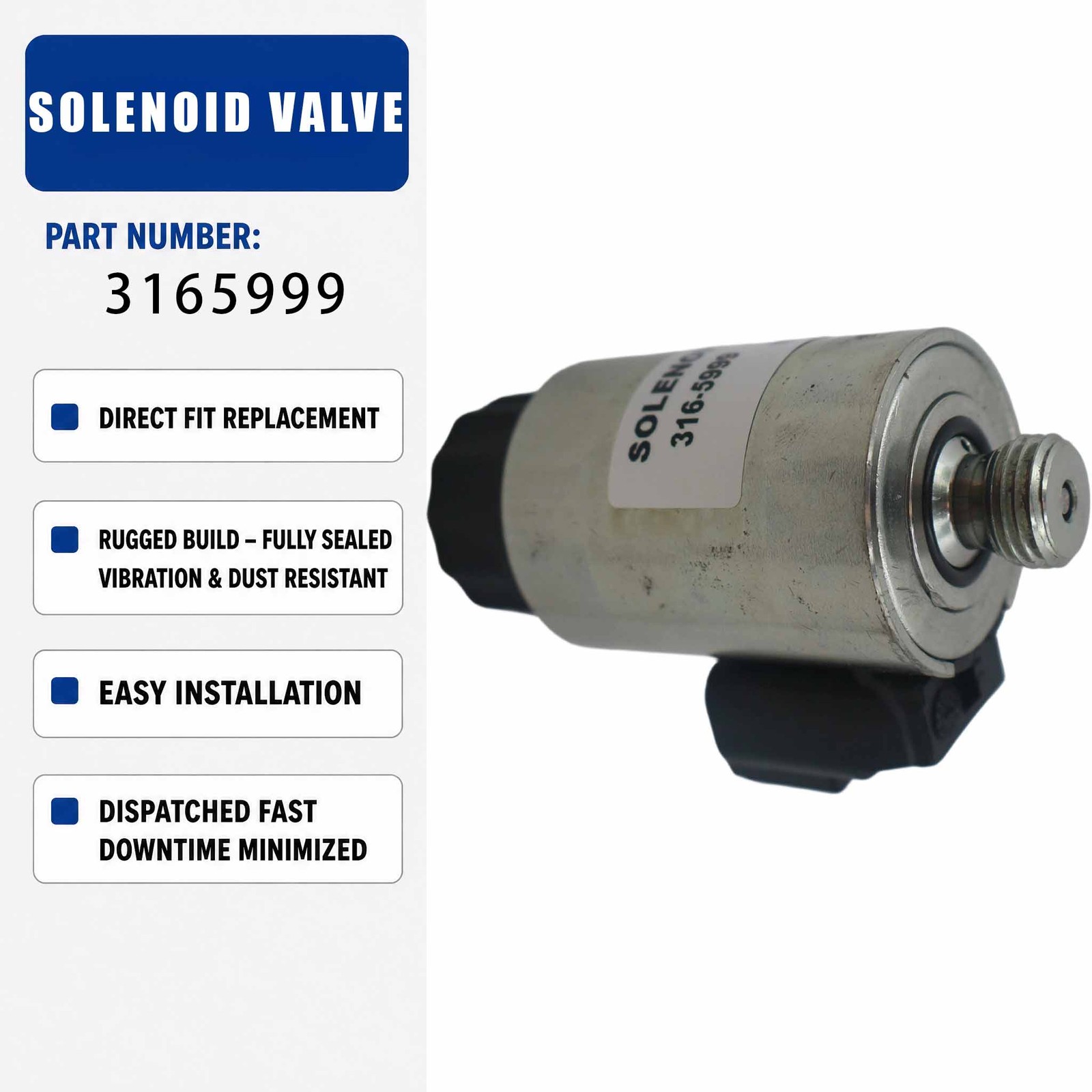 316-5999 3165999 Solenoid Valve For Caterpillar CAT 777G Water Supply System