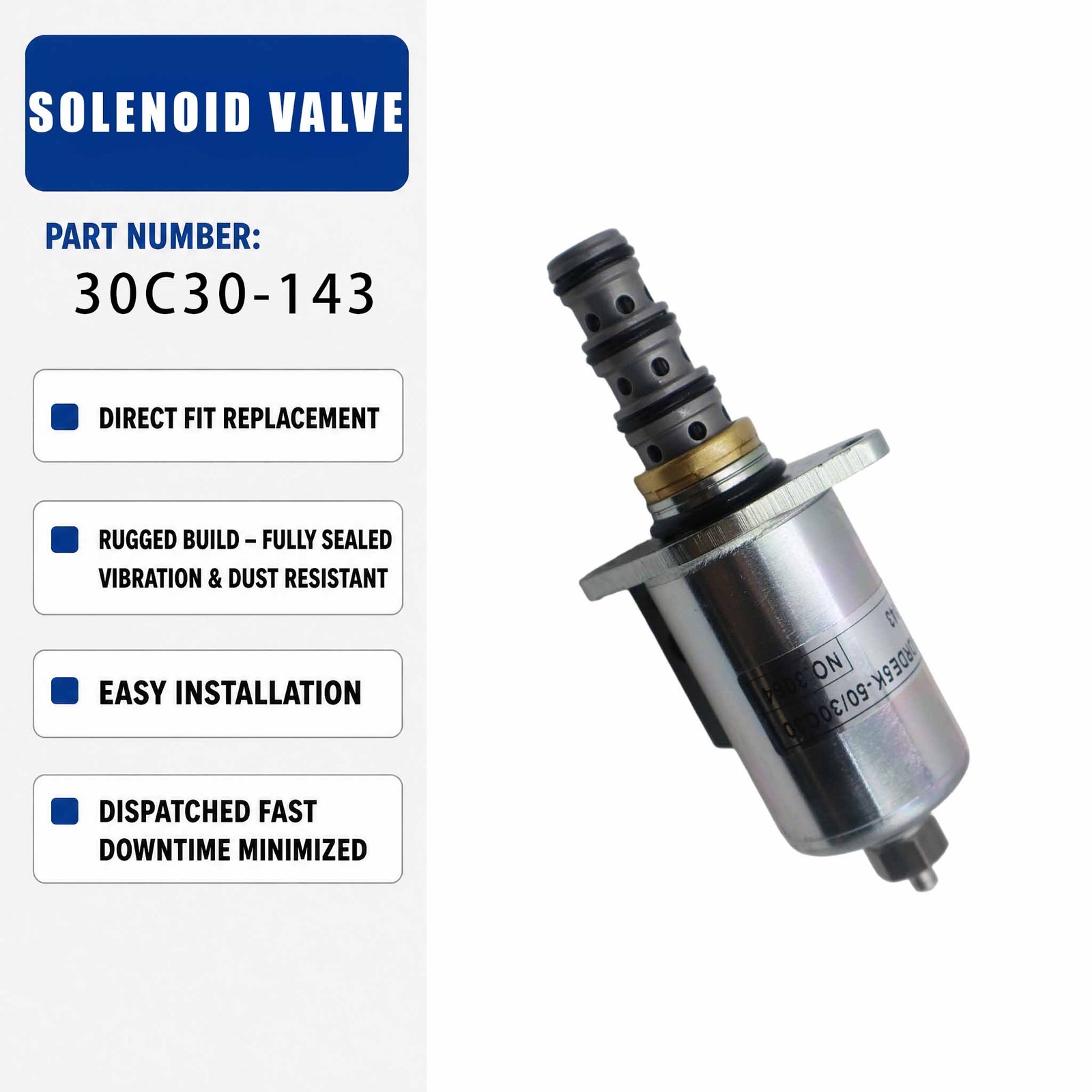 30C30-143 Solenoid valve For Sany SY305 SY335