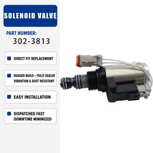 302-3813 3023813 24V Solenoid Valve For Caterpillar CAT TH48-E80 TH48-E70 Oil