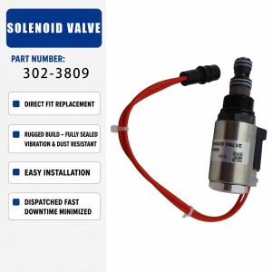 24V Solenoid Valve 302-3809 3023809 For Caterpillar CAT D300E D400E II D350E II