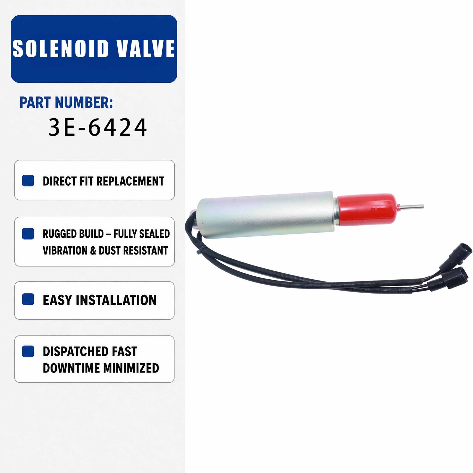 3E-6424 3E6424 24 VDC solenoid valve For Caterpillar CAT 980C 980F 970F 980F II